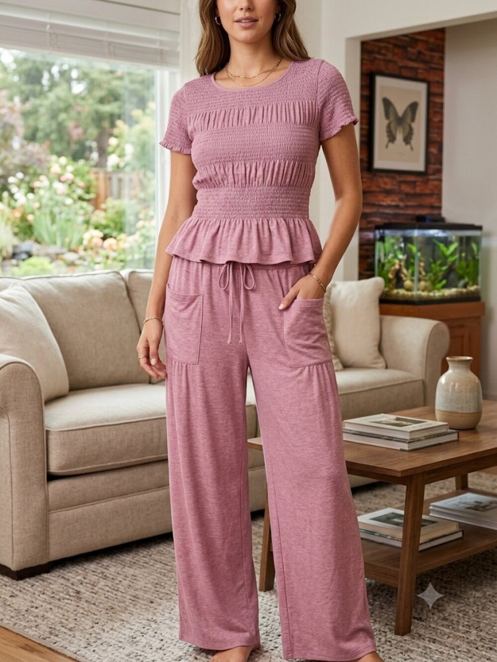 Womens 2 Piece Set Orchid Ruffle Top And Pants Woman’s, Size XL NWOT! Beautiful!